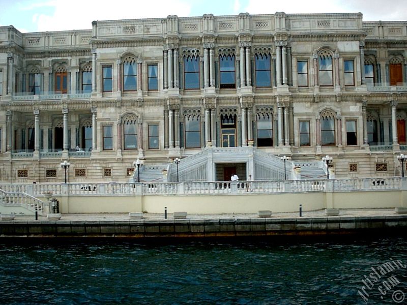 View of the Ciragan Palace from the Bosphorus in Istanbul city of Turkey.
