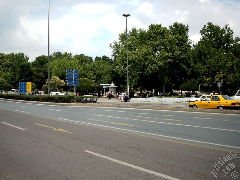 View of a park in Fatih district in Istanbul city of Turkey.
