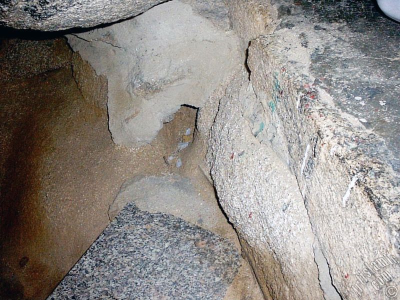 View of the inside of the Cave Savr on Mount Savr in Mecca city of Saudi Arabia.
