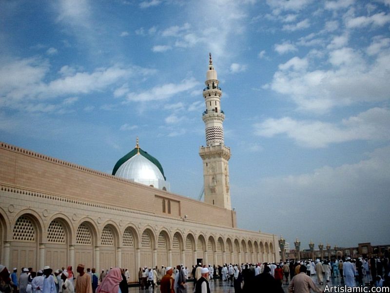 View of the Prophet Muhammad`s (saaw) Mosque (Masjed an-Nabawe) in Madina city of Saudi Arabia.
