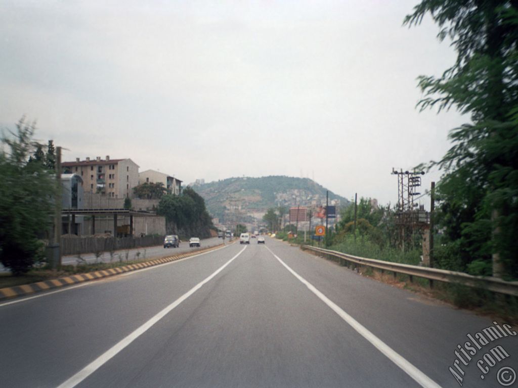 View of the coast of the high-way of Trabzon-Of in Turkey.
