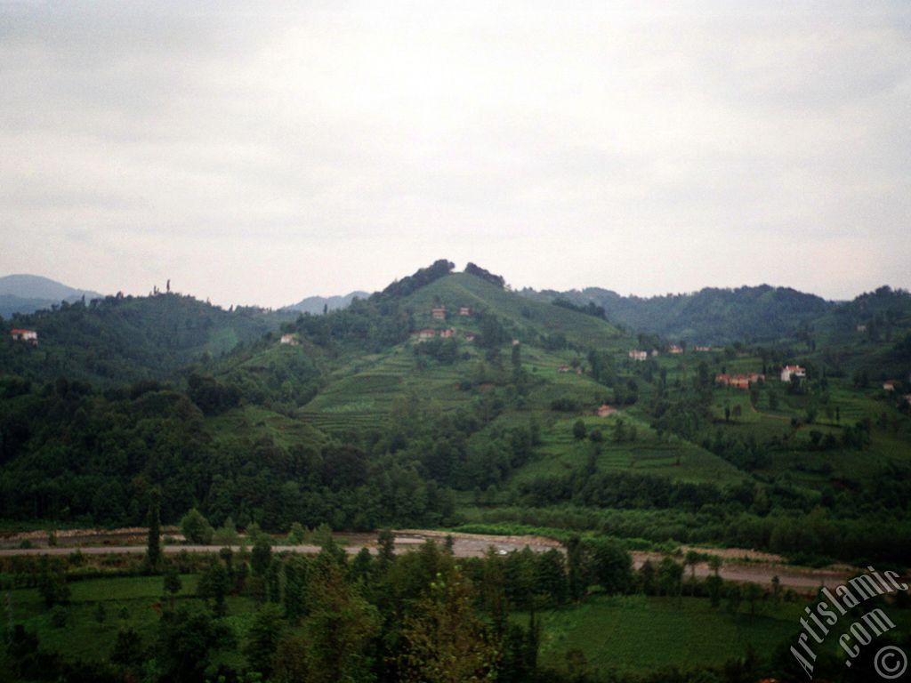 View of village from `OF district` in Trabzon city of Turkey.
