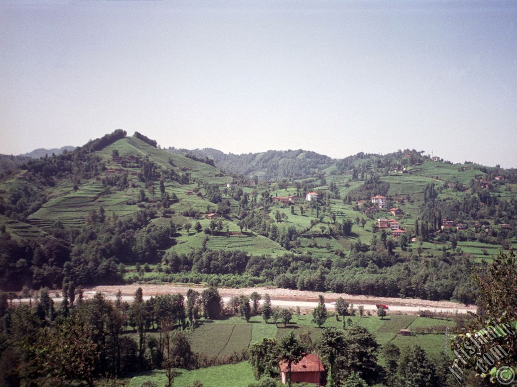 View of village from `OF district` in Trabzon city of Turkey.
