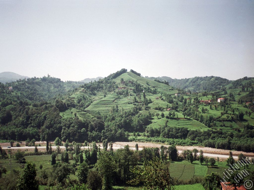 View of village from `OF district` in Trabzon city of Turkey.
