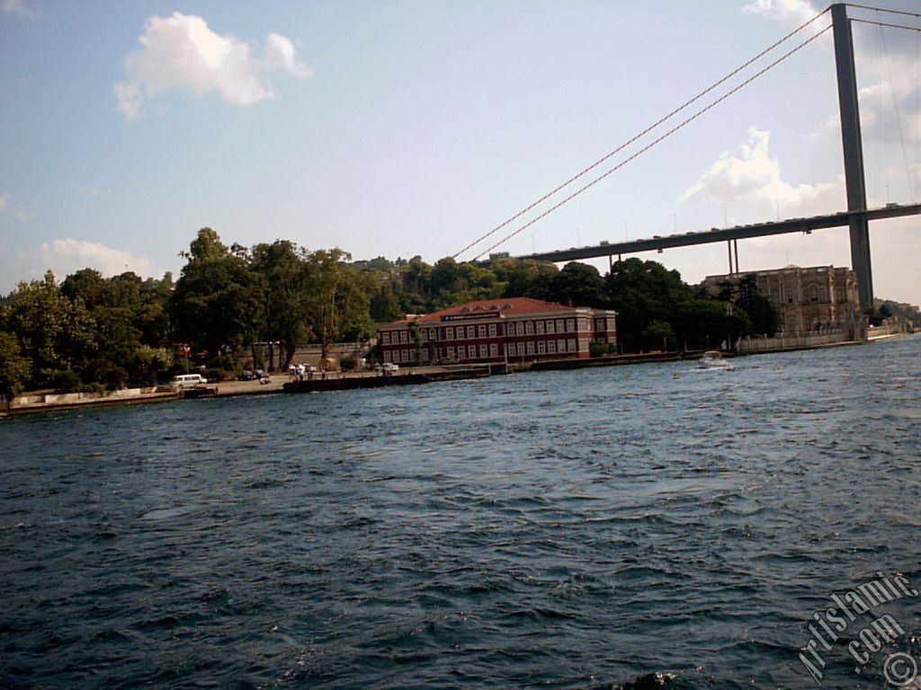 View of Beylerbeyi coast from the Bosphorus in Istanbul city of Turkey.
