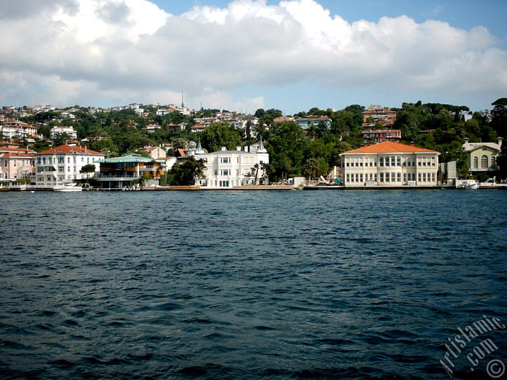 View of Havuzbasi coast from the Bosphorus in Istanbul city of Turkey.
