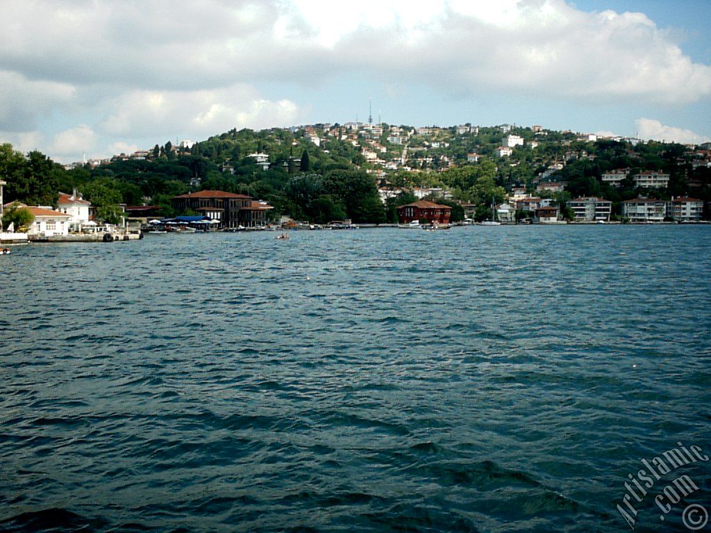 View of Havuzbasi coast from the Bosphorus in Istanbul city of Turkey.
