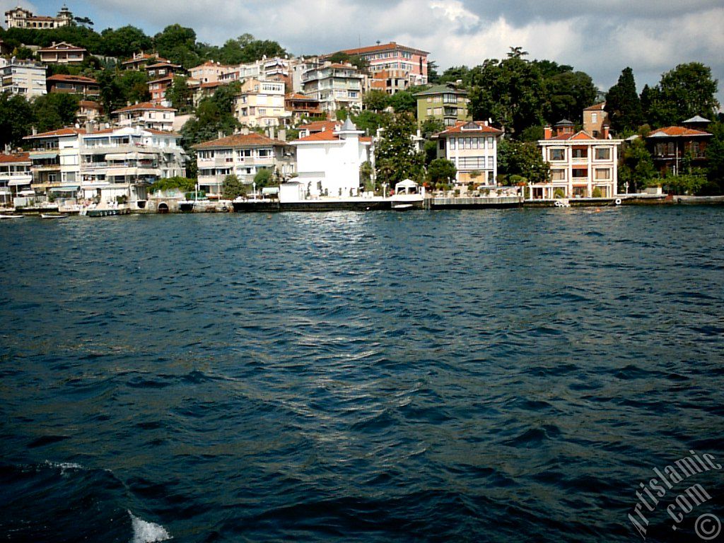 View of Havuzbasi coast from the Bosphorus in Istanbul city of Turkey.
