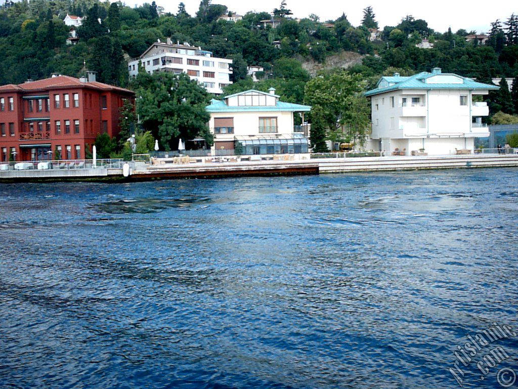 View of Vanikoy coast from the Bosphorus in Istanbul city of Turkey.
