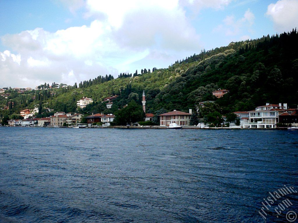 View of Vanikoy coast from the Bosphorus in Istanbul city of Turkey.
