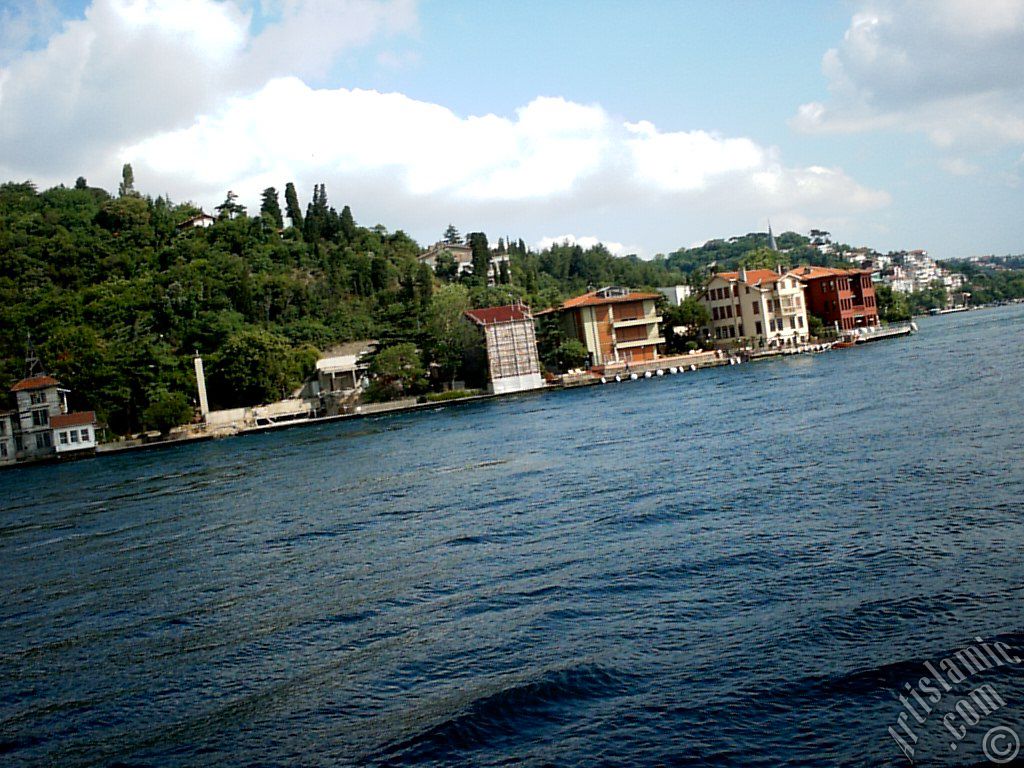 View of Vanikoy coast from the Bosphorus in Istanbul city of Turkey.
