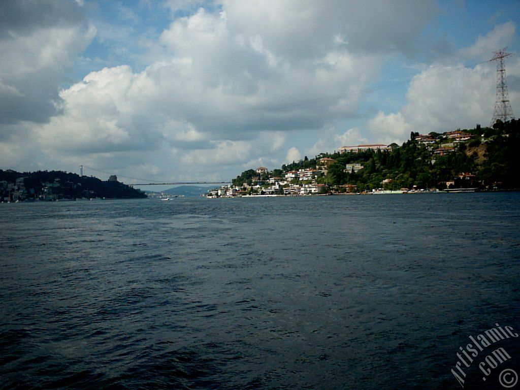 View of Vanikoy coast from the Bosphorus in Istanbul city of Turkey.

