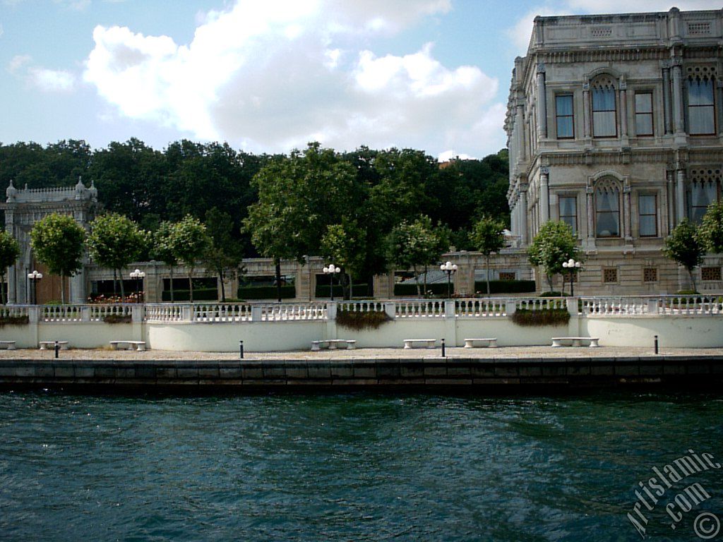 View of the Ciragan Palace from the Bosphorus in Istanbul city of Turkey.
