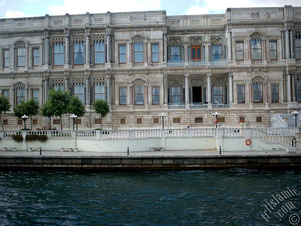 View of the Ciragan Palace from the Bosphorus in Istanbul city of Turkey.
