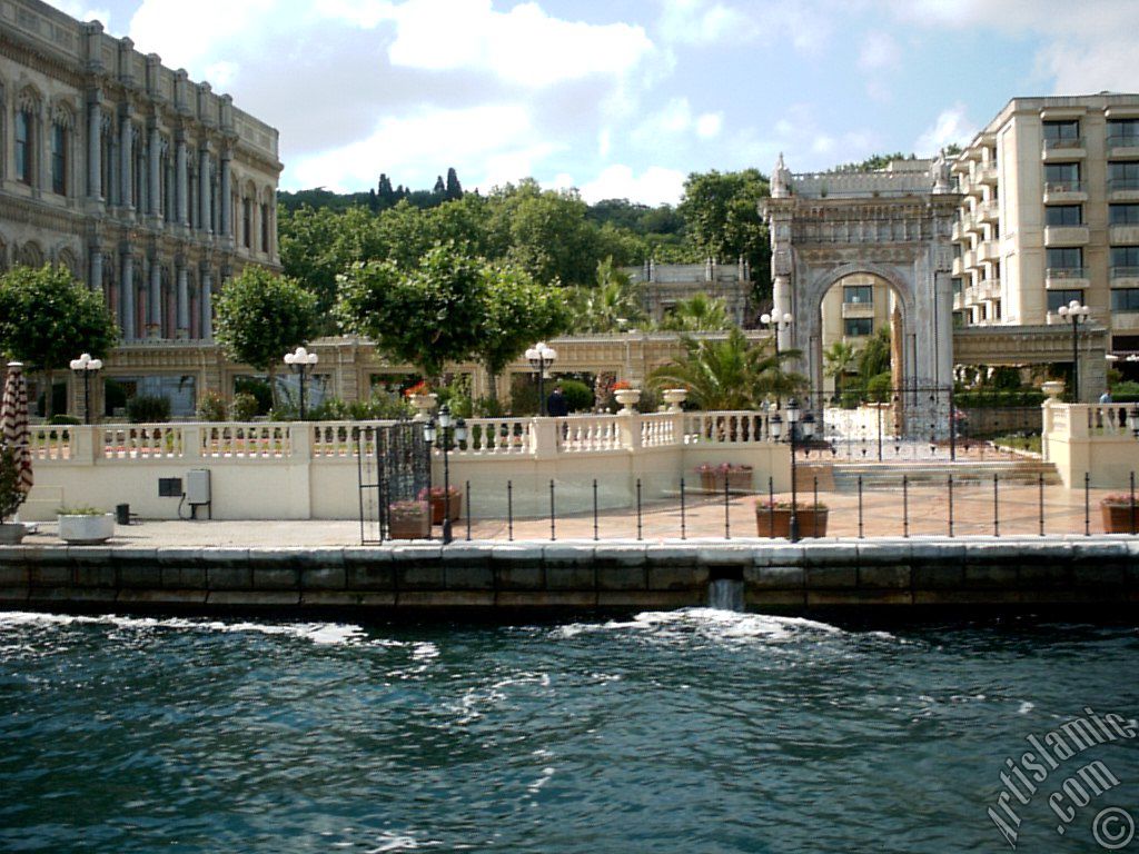 View of the Ciragan Palace from the Bosphorus in Istanbul city of Turkey.
