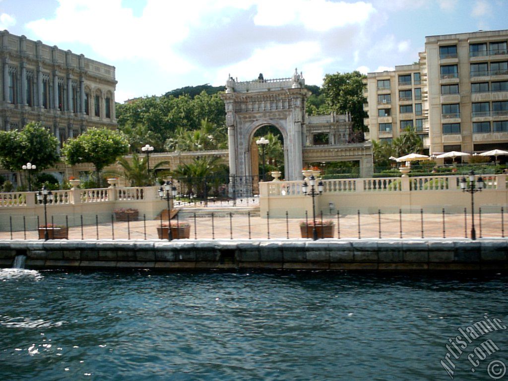 View of the Ciragan Palace from the Bosphorus in Istanbul city of Turkey.
