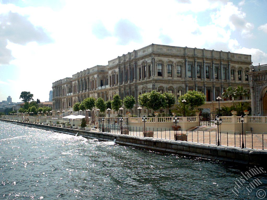 View of the Ciragan Palace from the Bosphorus in Istanbul city of Turkey.
