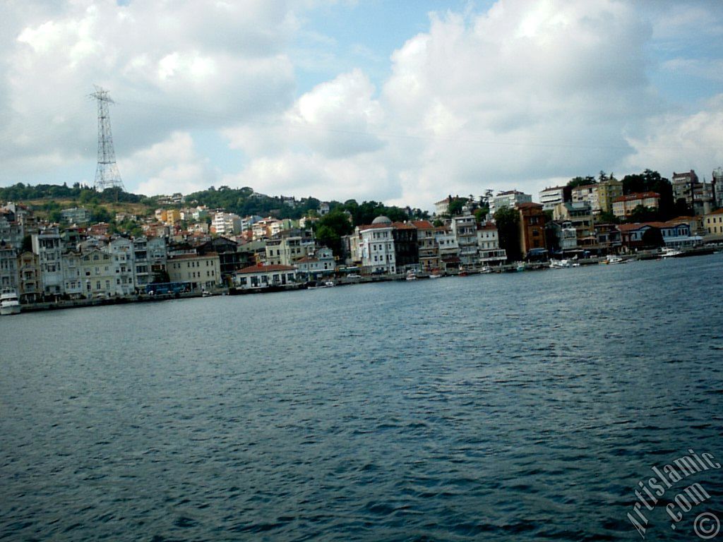 View of Kurucesme coast from the Bosphorus in Istanbul city of Turkey.
