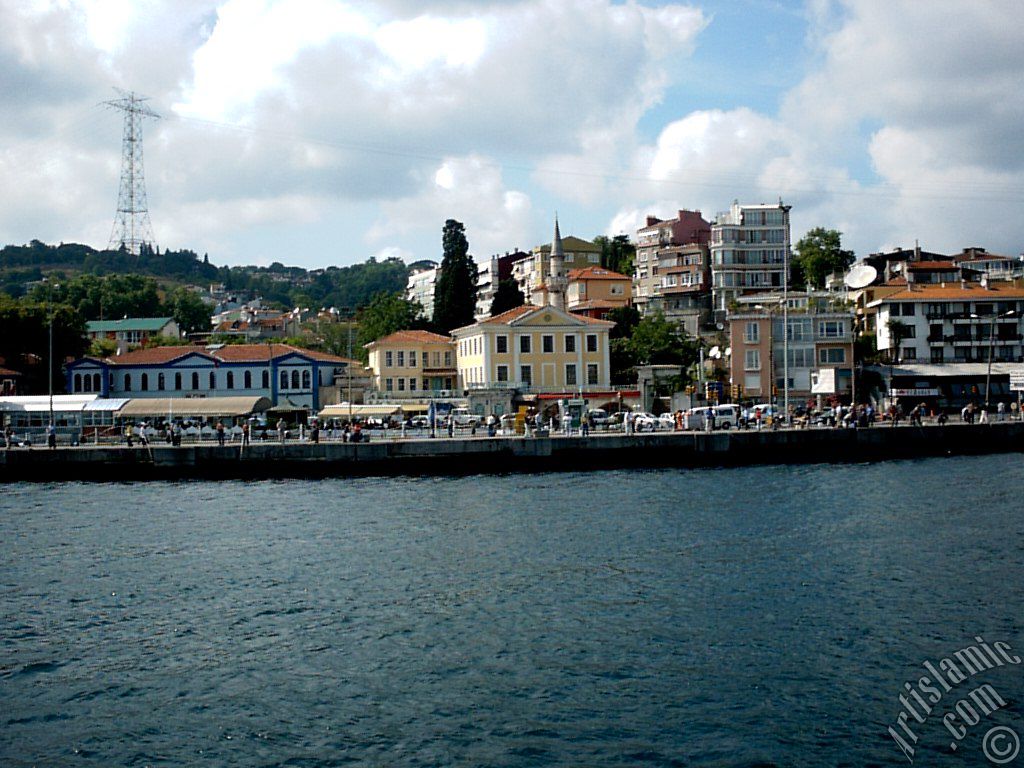 View of Arnavutkoy coast from the Bosphorus in Istanbul city of Turkey.

