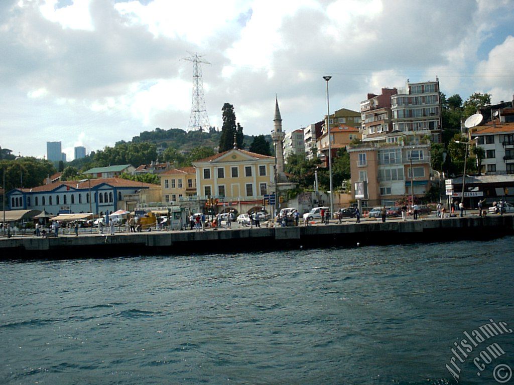 View of Arnavutkoy coast from the Bosphorus in Istanbul city of Turkey.
