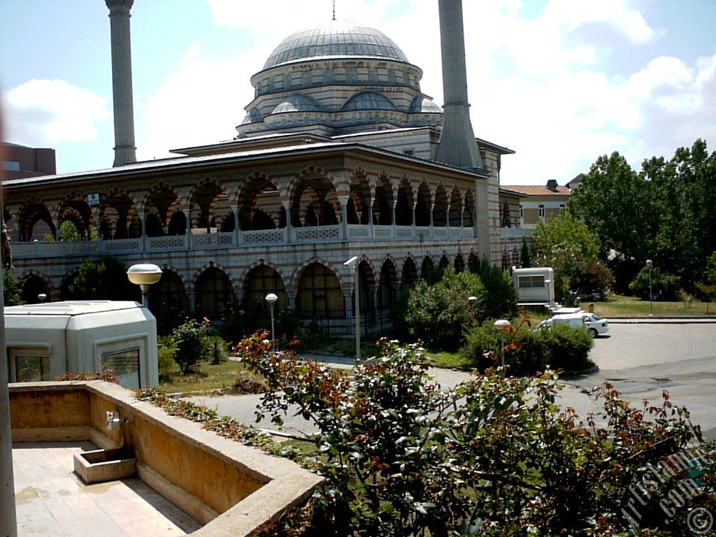 View of the Theology Faculty of The Marmara University and its mosque in Altunizade district of Istanbul city of Turkey.
