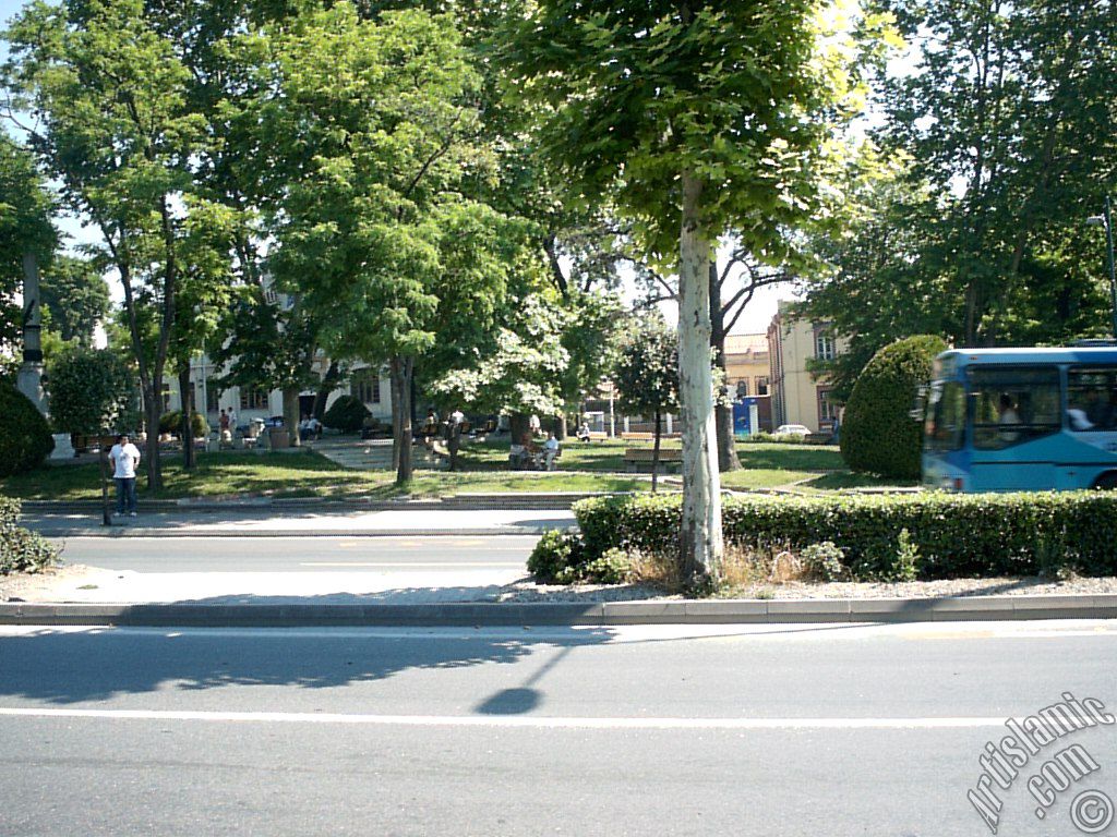 View of a park in Fatih district in Istanbul city of Turkey.
