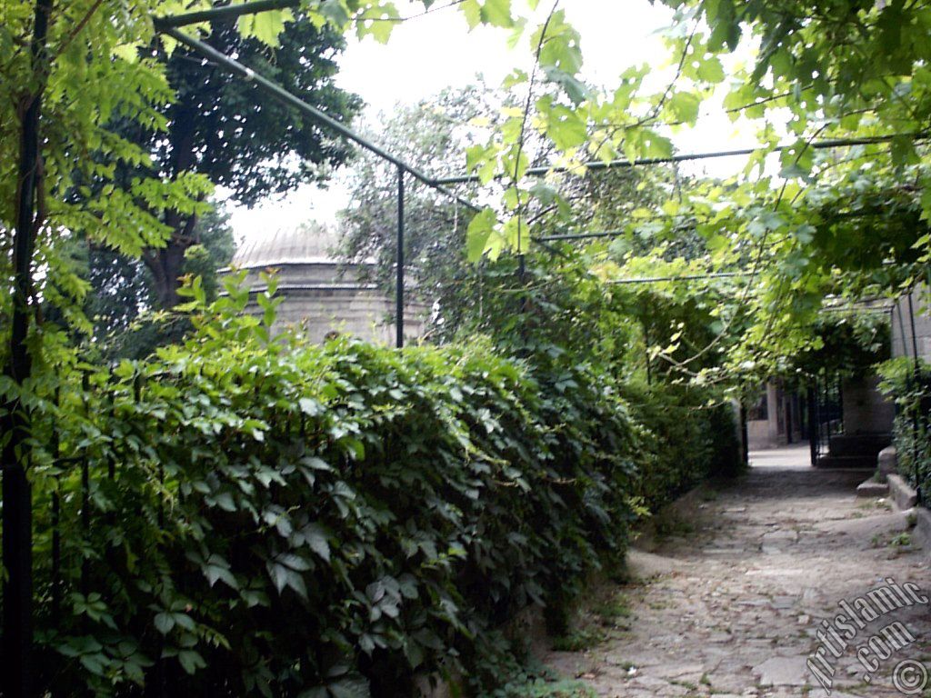 The entrance of the Tomb of Sultan Beyazid II in behind of Sahaflar (Book market) in Beyazit district in Istanbul city of Turkey.
