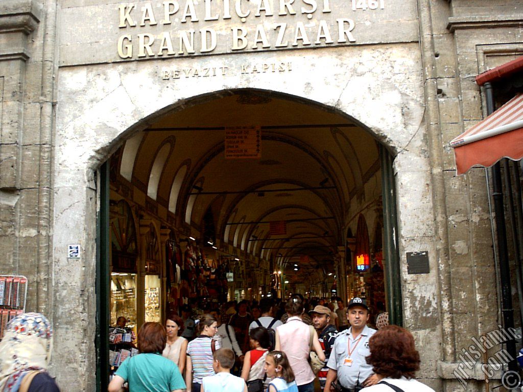 The historical Grand Bazaar located in the district of Beyazit in Istanbul city of Turkey.
