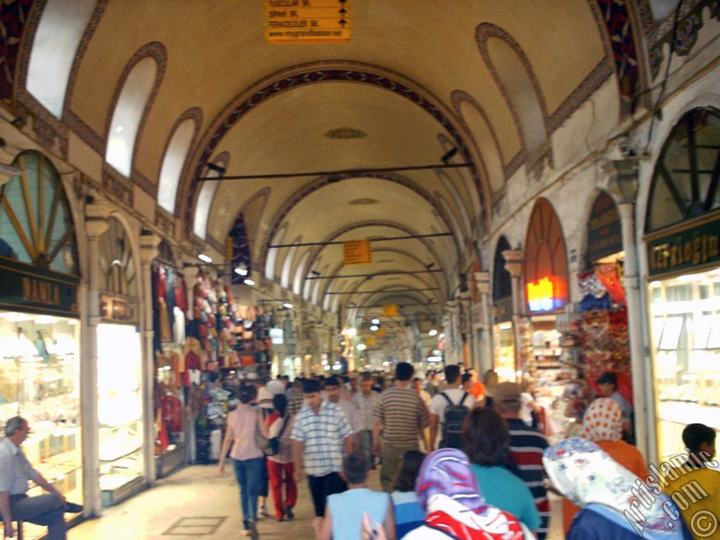 The historical Grand Bazaar located in the district of Beyazit in Istanbul city of Turkey.
