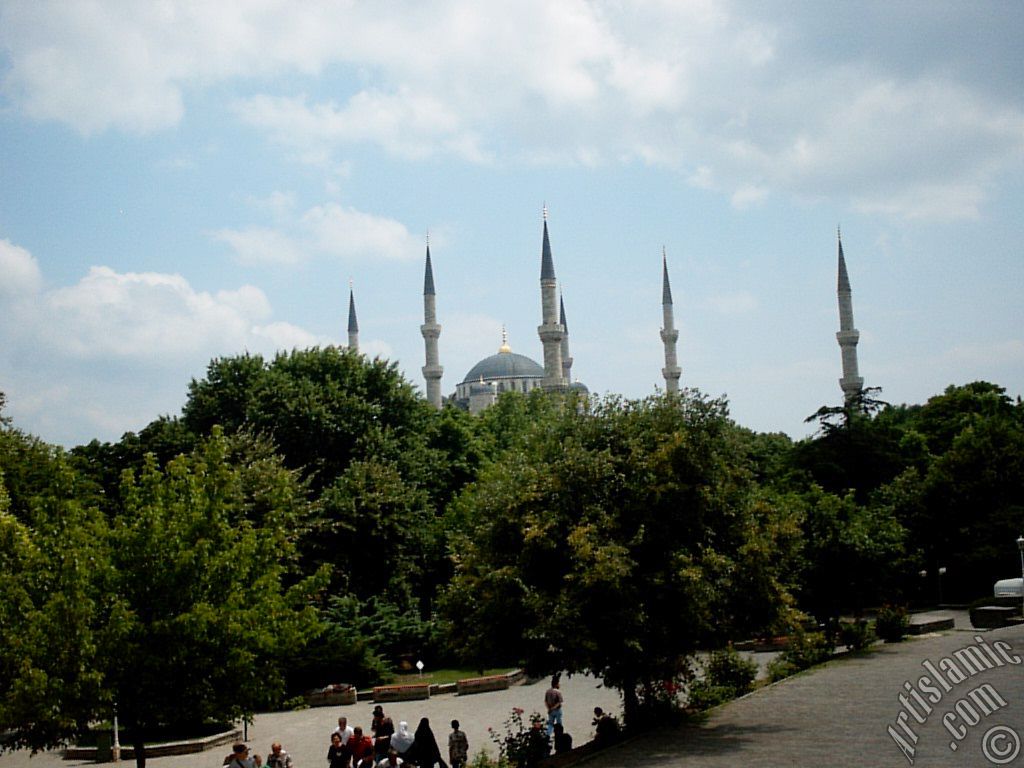 Sultan Ahmet Mosque (Blue Mosque) located in the district of Sultan Ahmet in Istanbul city of Turkey.
