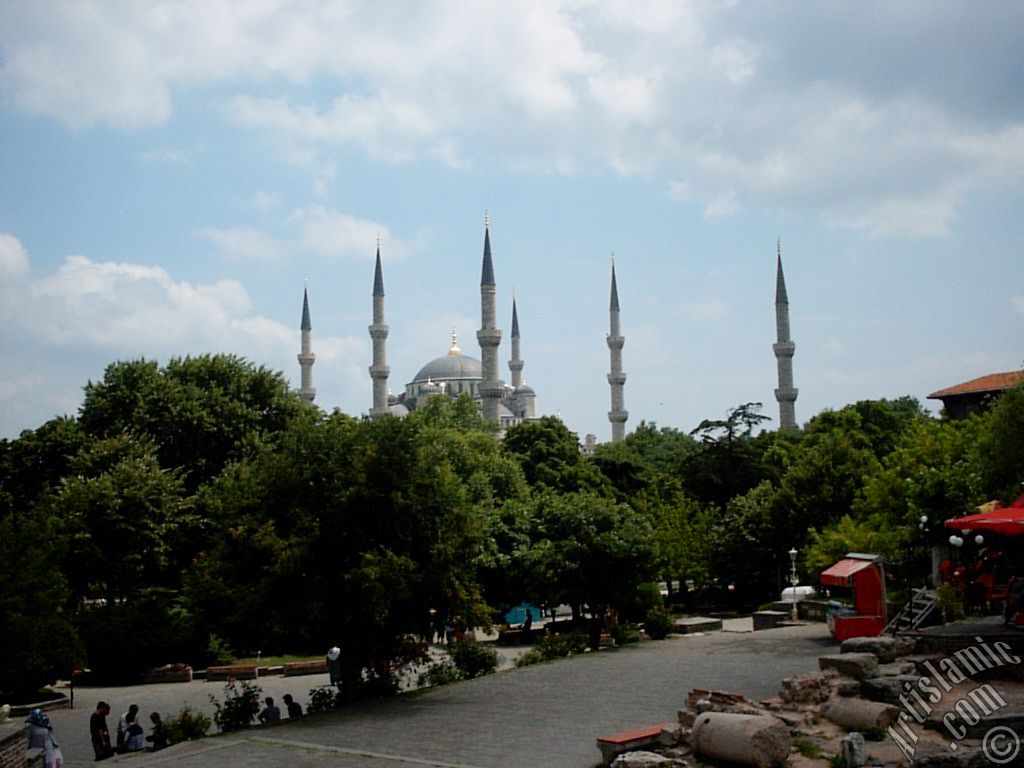 Sultan Ahmet Mosque (Blue Mosque) located in the district of Sultan Ahmet in Istanbul city of Turkey.
