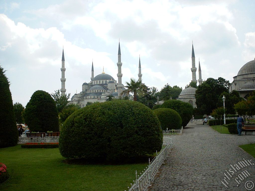 Sultan Ahmet Mosque (Blue Mosque) located in the district of Sultan Ahmet in Istanbul city of Turkey.
