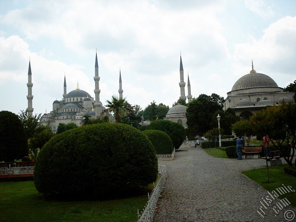 Sultan Ahmet Mosque (Blue Mosque) located in the district of Sultan Ahmet in Istanbul city of Turkey.
