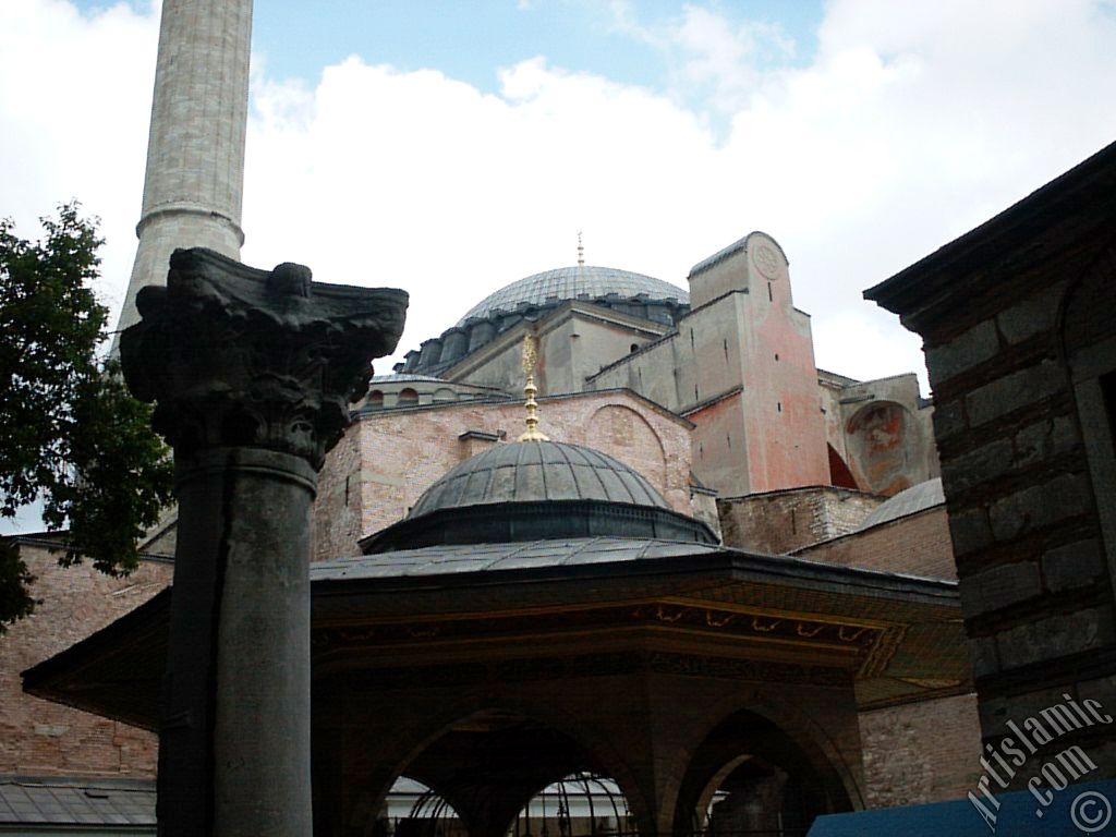 Ayasofya Mosque (Hagia Sophia) in Sultanahmet district of Istanbul city in Turkey.
