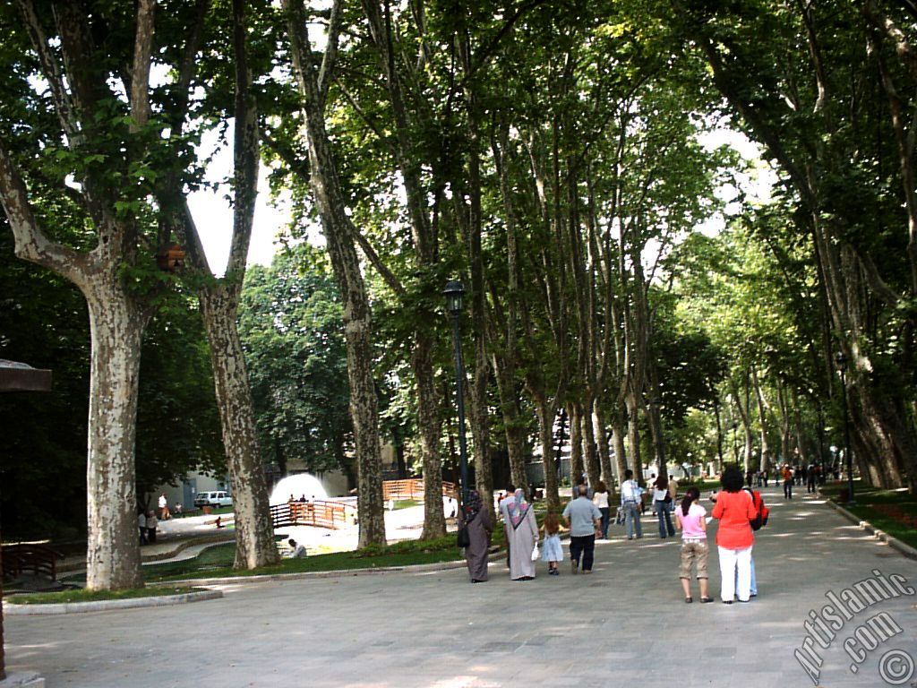 View of a park in Gulhane district in Istanbul city of Turkey.
