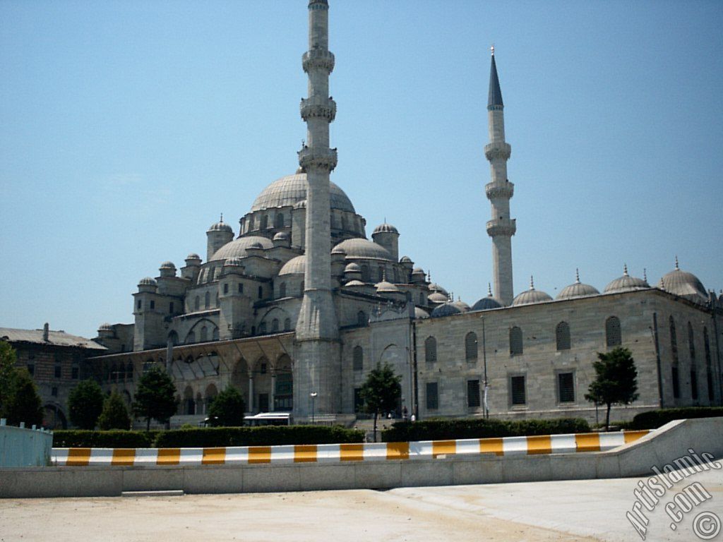 View of Yeni Cami (Mosque) located in the district of Eminonu in Istanbul city of Turkey.
