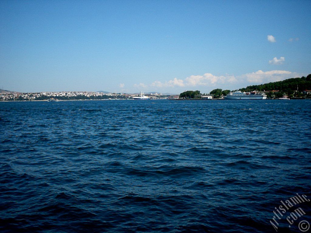 View of Sarayburnu coast from the shore of Karakoy in Istanbul city of Turkey.
