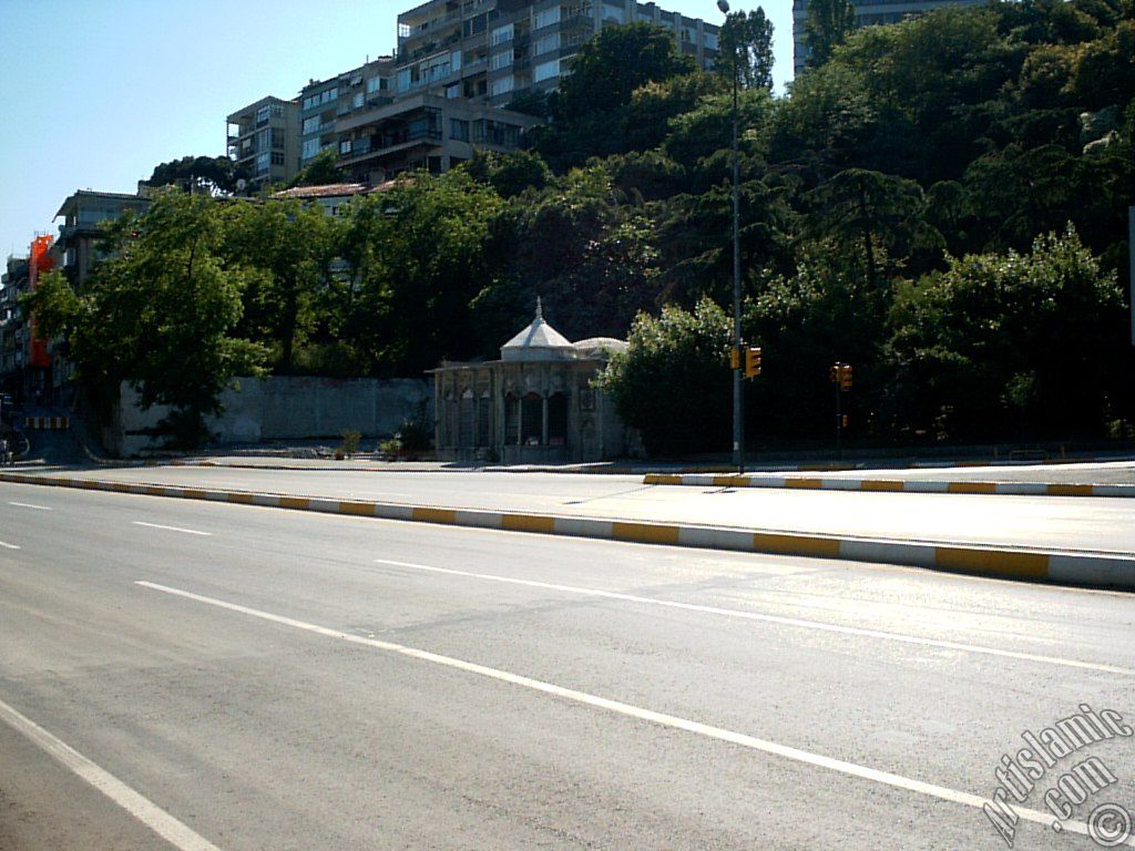 View of an Ottoman kiosk in Dolmabahce district in Istanbul city of Turkey.
