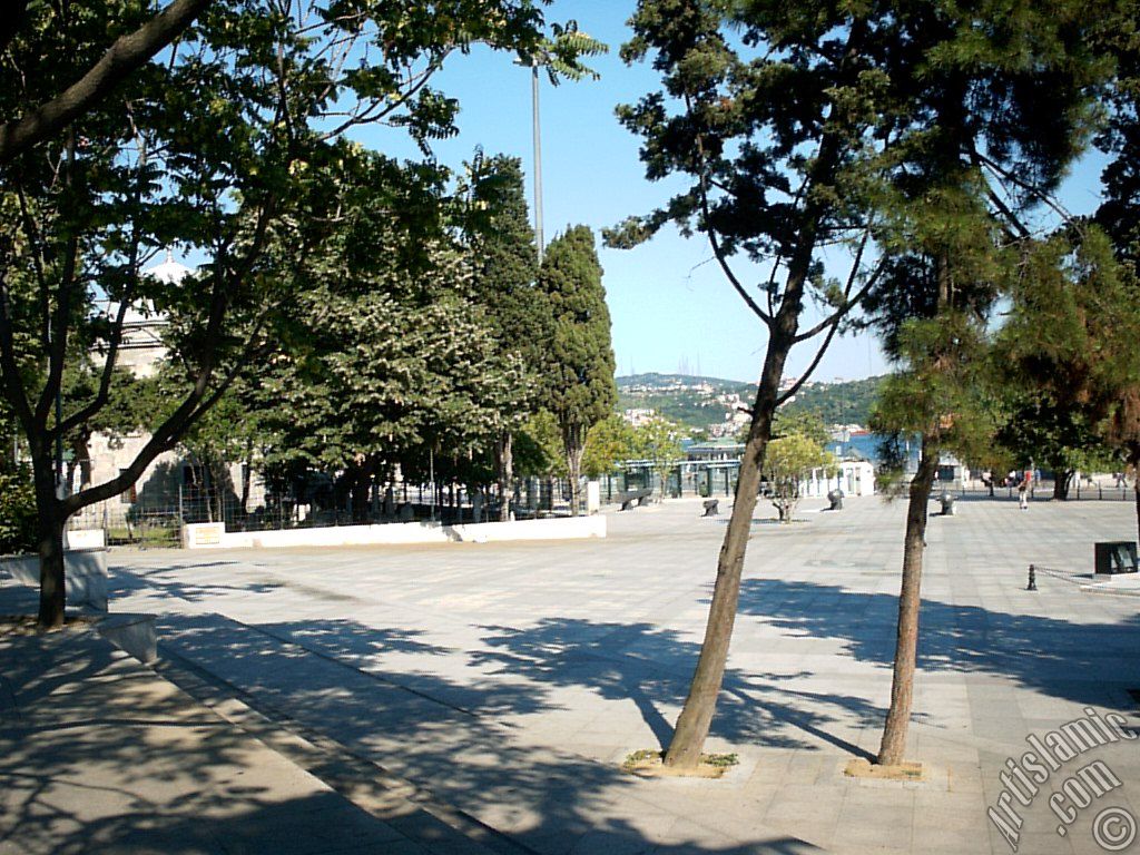 View of a park on the shore of Besiktas district in Istanbul city of Turkey.
