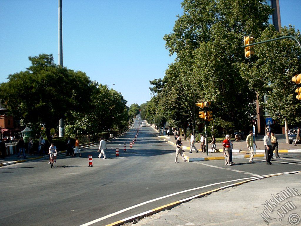 View towards Yildiz district from Besiktas coast in Istanbul city of Turkey.

