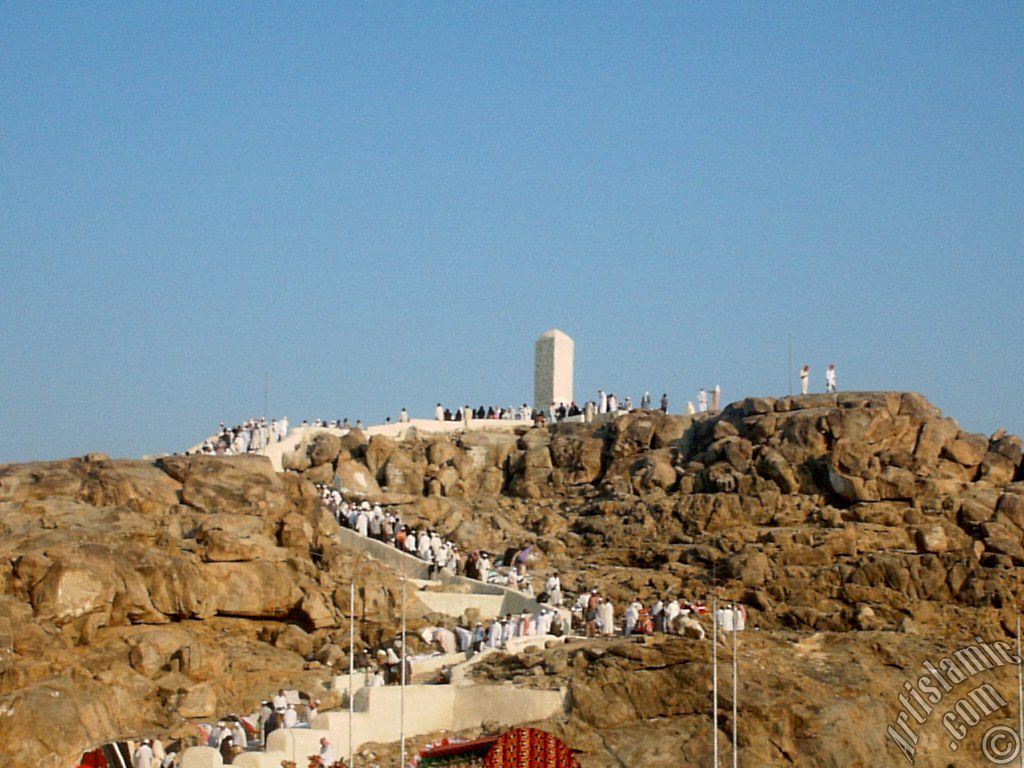 The Hill of Arafah (al-Cabal ar-Rahmah) located in the field of Arafah in Mecca city of Saudi Arabia.
